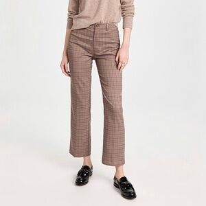 Reformation Plaid Trousers in Brown and Black
